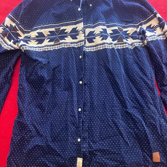 Men's Blue Patterned Shirt - Picture 3 of 5